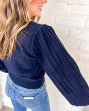 Load image into Gallery viewer, THML Refer To You Navy Color-block Cardigan