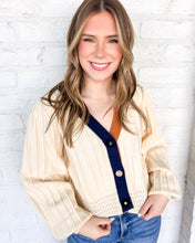 Load image into Gallery viewer, THML Refer To You Cream Color-block Cardigan