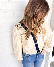 Load image into Gallery viewer, THML Refer To You Cream Color-block Cardigan