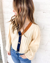Load image into Gallery viewer, THML Refer To You Cream Color-block Cardigan
