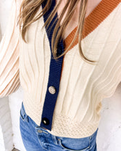 Load image into Gallery viewer, THML Refer To You Cream Color-block Cardigan