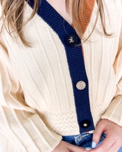 Load image into Gallery viewer, THML Refer To You Cream Color-block Cardigan