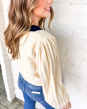 Load image into Gallery viewer, THML Refer To You Cream Color-block Cardigan