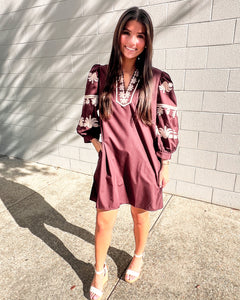 Because Of You Burgundy Dress