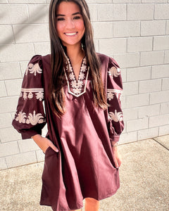 Because Of You Burgundy Dress