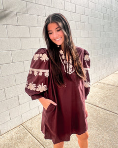 Because Of You Burgundy Dress