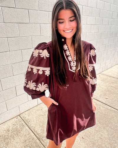 Because Of You Burgundy Dress
