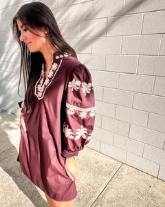 Because Of You Burgundy Dress