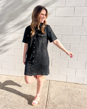 Load image into Gallery viewer, THML Suede Season Black Dress