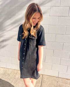 THML Suede Season Black Dress