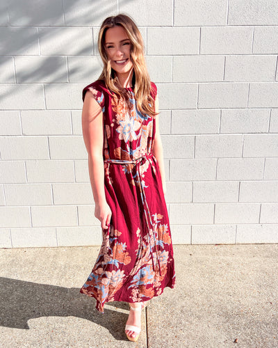 Dreaming Of Fall Burgundy Dress