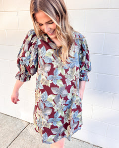 Knew Nothing Burgundy Dress