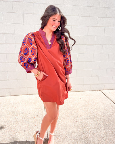 New Heights Rust Dress