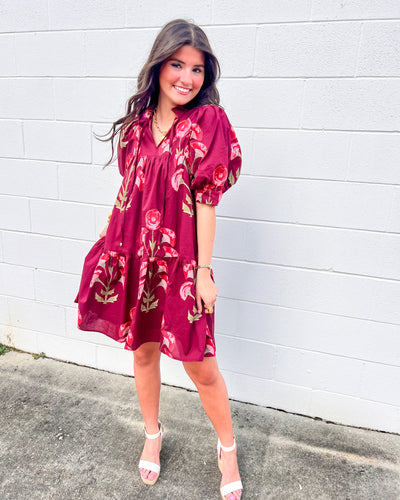 Add To The Wishlist Burgundy Dress