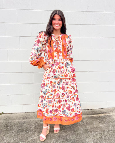 Lay Low Ivory Floral Dress