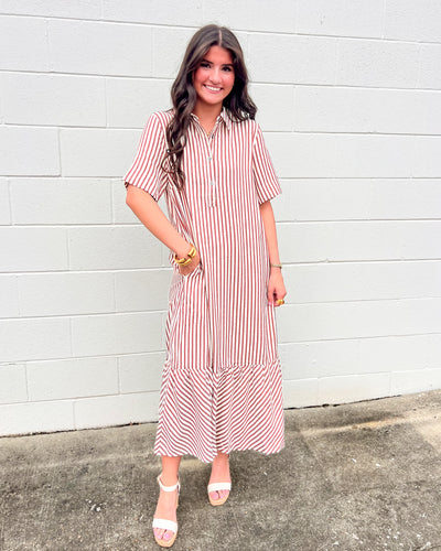 Waiting For Everything Rust Dress