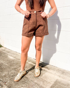 Send Love Brown Shorts
