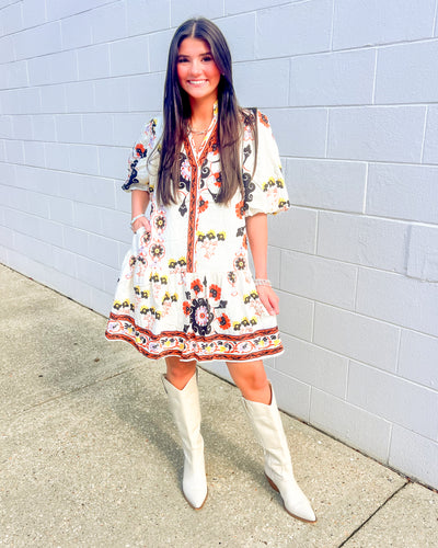 THML Been Too Long White Floral Dress