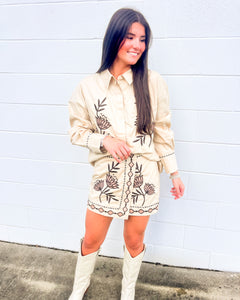 Sail Away Taupe Embroidered Set