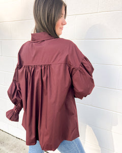 Head My Way Burgundy Top
