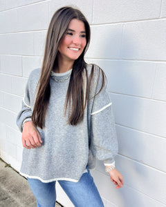 Know You Look Good Grey Sweater