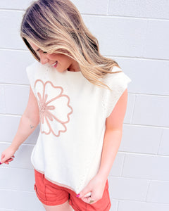 Remember Me Well Light Taupe Flower Top