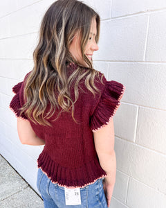 Remember The Night Burgundy Top