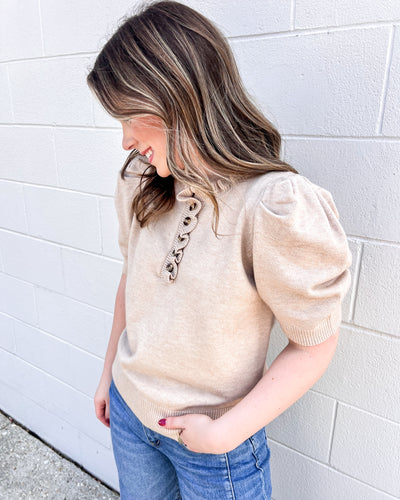 Acting Like Normal Taupe Top