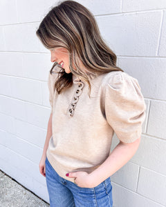 Acting Like Normal Taupe Top