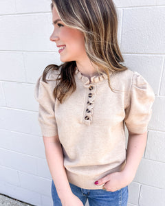 Acting Like Normal Taupe Top