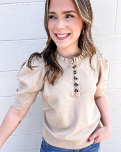 Acting Like Normal Taupe Top