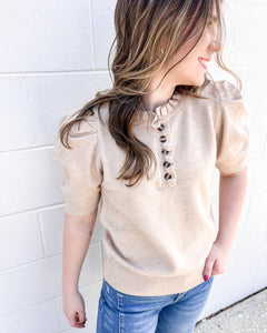 Acting Like Normal Taupe Top