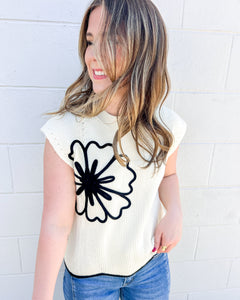 Remember Me Well Black Flower Top