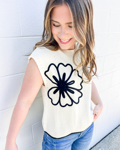 Remember Me Well Black Flower Top