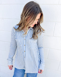 Got The Best Blue Button Down Top