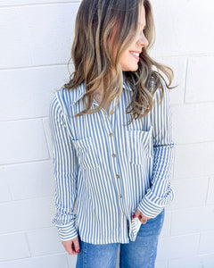 Got The Best Blue Button Down Top
