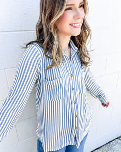 Got The Best Blue Button Down Top