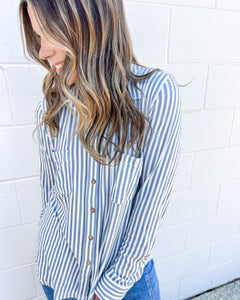 Got The Best Blue Button Down Top