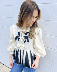 Request Details Cream & Black Top