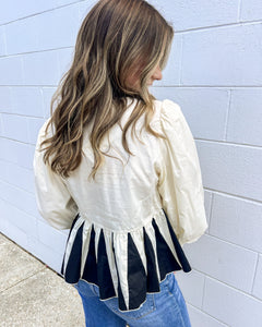 Request Details Cream & Black Top