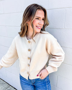 Keep Me Updated Ecru Cardigan