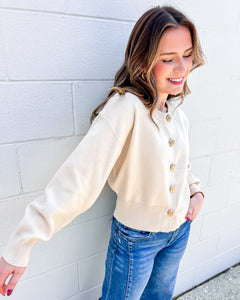 Keep Me Updated Ecru Cardigan