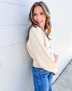 Keep Me Updated Ecru Cardigan