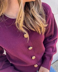 Keep Me Updated Burgundy Cardigan