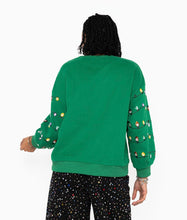 Load image into Gallery viewer, Queen Of Sparkles Green Sequin &amp; Beaded String Light Santa Clark Griswold Sweatshirt