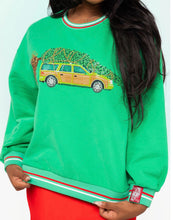 Load image into Gallery viewer, Queen Of Sparkles Licensed Green Griswold Sequin &amp; Beaded Christmas Tree on Car Sweatshirt