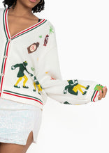 Load image into Gallery viewer, Queen Of Sparkles Licensed White Walking Buddy Sequin &amp; Beaded Icon Cardigan