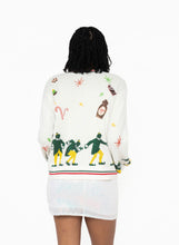 Load image into Gallery viewer, Queen Of Sparkles Licensed White Walking Buddy Sequin &amp; Beaded Icon Cardigan