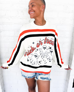 Queen Of Sparkles Trick or Treat Long Sleeve Sweater