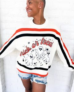 Queen Of Sparkles Trick or Treat Long Sleeve Sweater